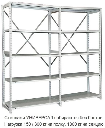 Стеллаж металлический ТСУ 2.15.2 (2500х1560х400) 4