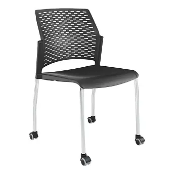 Стул Rewind с колесами (пластик черный)